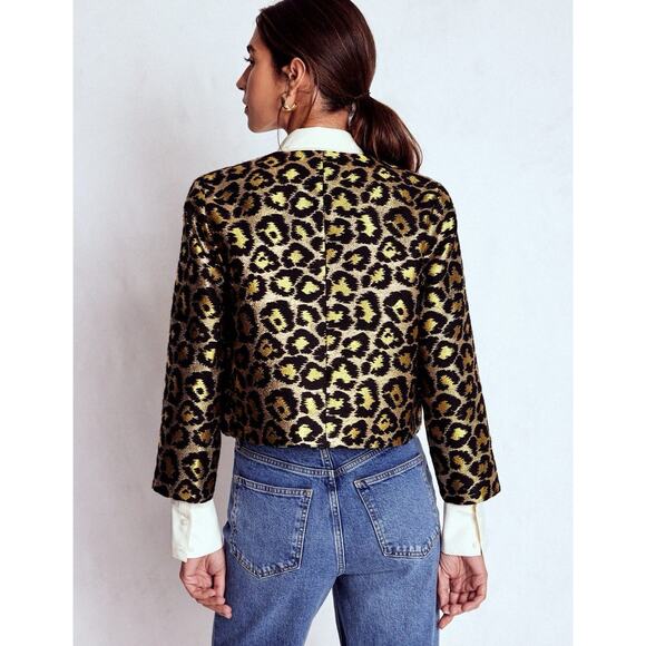 Boden Jacquard Leopard Jacket Size 2 NWT SOLD OUT $199 - Picture 2 of 8